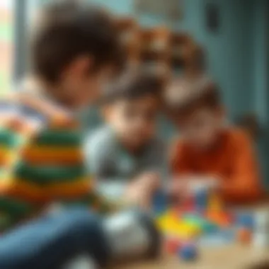 Group of children collaborating in a game