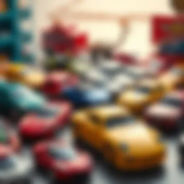 A colorful array of toy cars promoting creativity