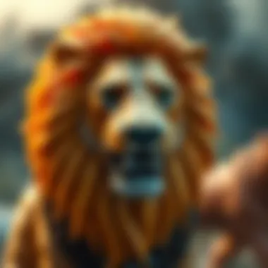 A close-up of a majestic lion showcasing its powerful presence