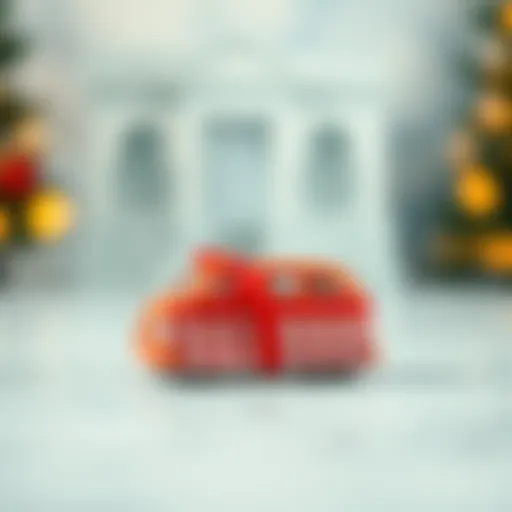 A beautifully wrapped toy car gift ready for presentation