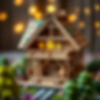 An artistic representation of wooden house designs for creativity