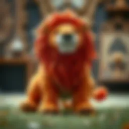 A majestic lion plush toy symbolizing strength and courage