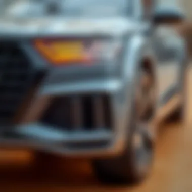 Close-up of the Audi Q7 electric car features and design