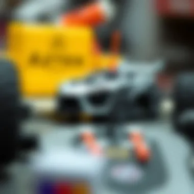 Close-up of Aztek remote control car's technological features