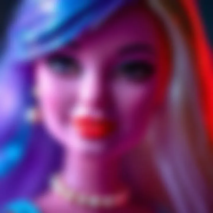Close-up of a Barbie doll changing colors
