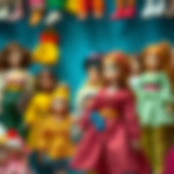 A colorful array of doll clothing showcasing diverse styles