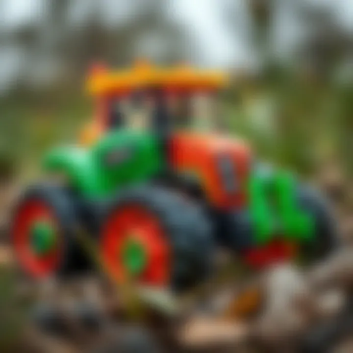 Engaging and Colorful Toy Tractor Brightly colored battery-operated toy tractor for children