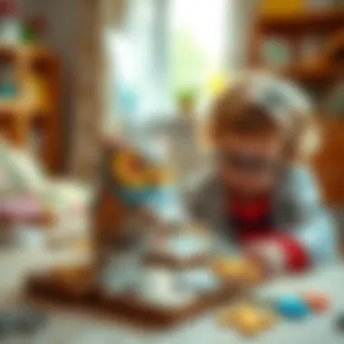 Child Engaging with Owl Puzzle Child playing with an owl puzzle