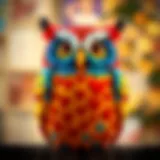 Colorful owl plush toy