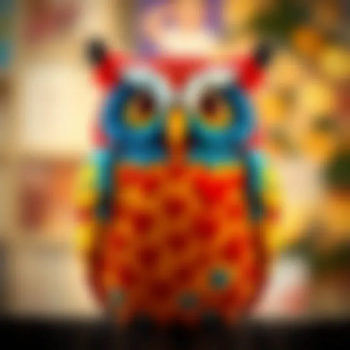 Vibrant Owl Plush Toy Colorful owl plush toy