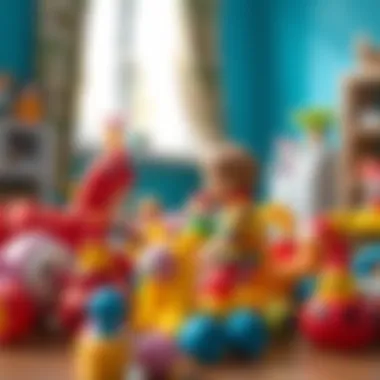 Colorful toys promoting cognitive development in infants