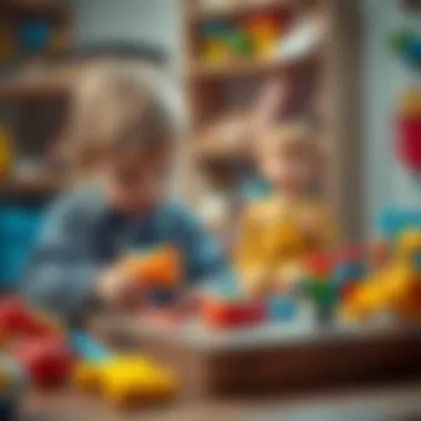 Children Exploring Motor Skills with Toy Tools Children exploring motor skills with toy tools