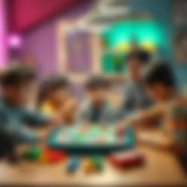 Family Fun with Board Games A family gathered around a table playing a board game