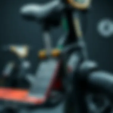 Close-up of BMX scooter design features and components