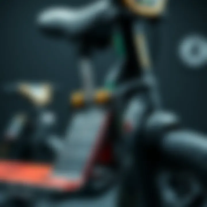 Close-up of BMX scooter design features and components