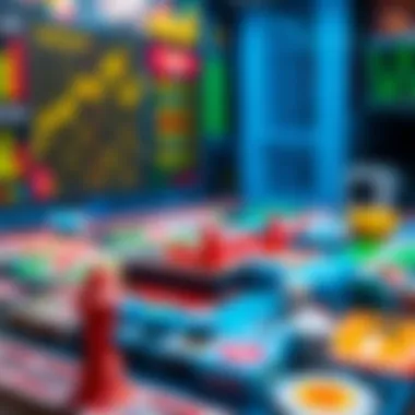 Engaging Stock Market Board Game A colorful board game depicting the stock market with strategic elements