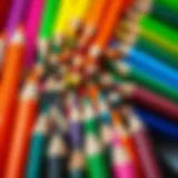 Colorful assortment of colored pencils arranged artistically