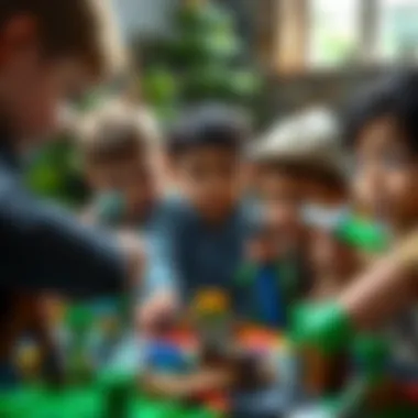 Children enjoying a Minecraft-themed painting activity together.