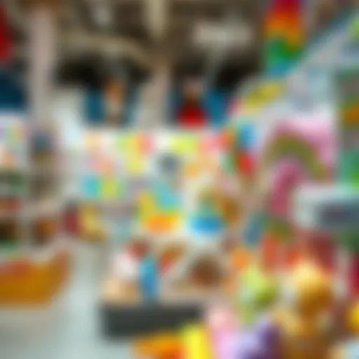 Vibrant display of baby products in a store