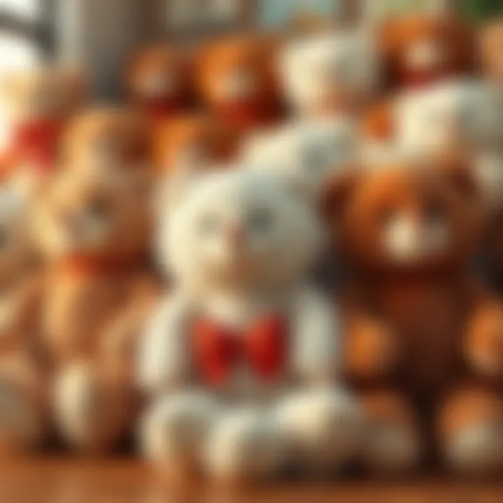 Aesthetic Display of Large Plush Bears A collection of large plush bears arranged aesthetically