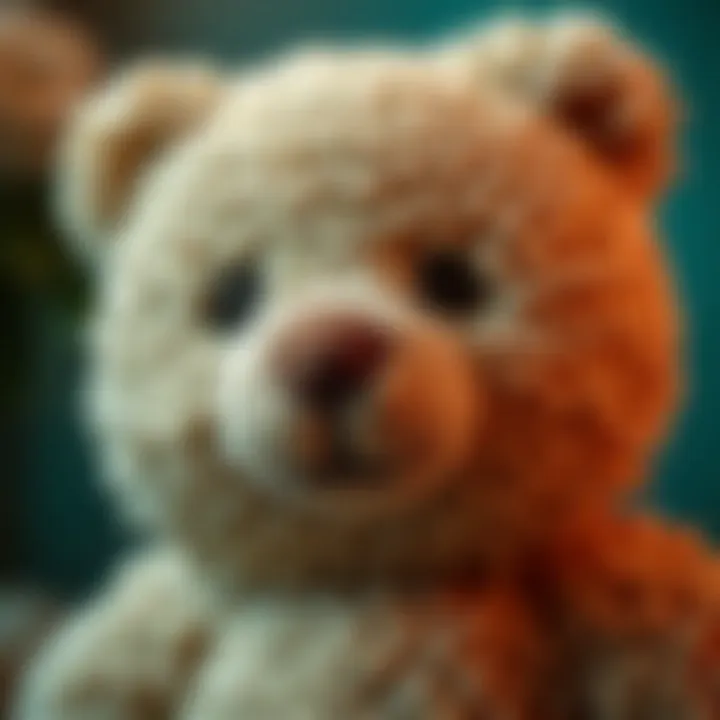 Premium Quality Plush Bear Texture Close-up of a premium quality plush bear showcasing its texture