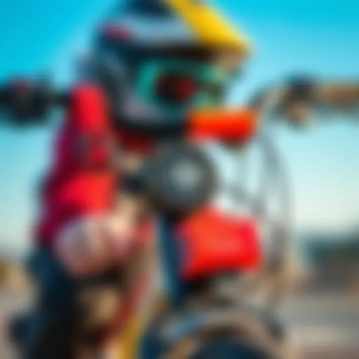 Close-up of a bike safety gear and accessories