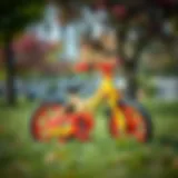 Vibrant children’s bike in a park setting