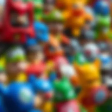 A colorful array of character images influencing creativity