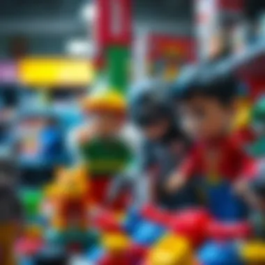 Families selecting toys based on character representations