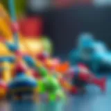 Colorful children's fishing rod toys