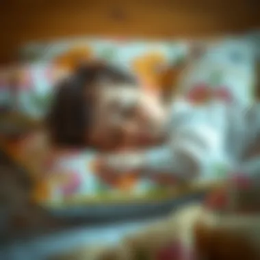 Peaceful Sleep with the Right Pillow A child peacefully sleeping on a decorative pillow