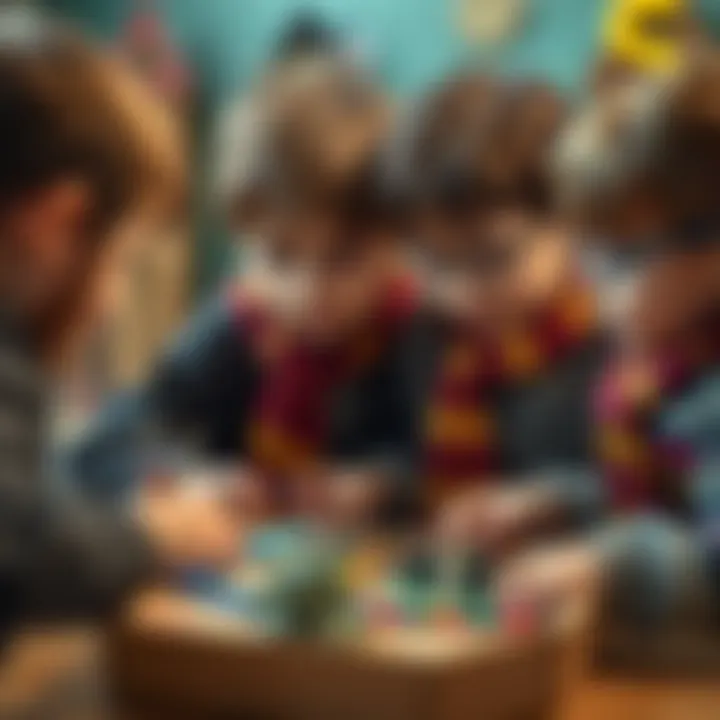 Educational Engagement Children engaging with educational toys from a surprise box