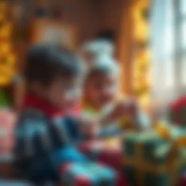 Children Unboxing a Surprise Gift Children excitedly unboxing a surprise gift