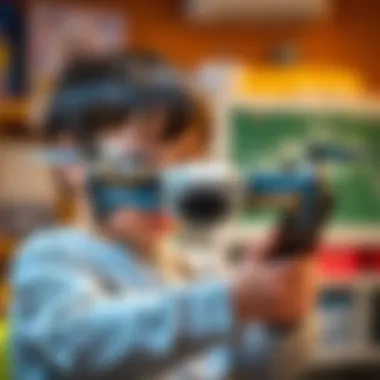 A child learning about drone technology.