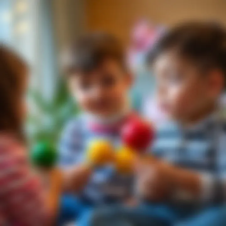 Children Engaging with Maracas Children enjoying a music session using maracas