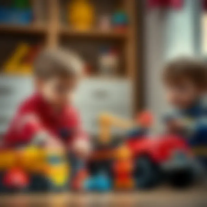 Children Playing with Firefighter Sam Toys