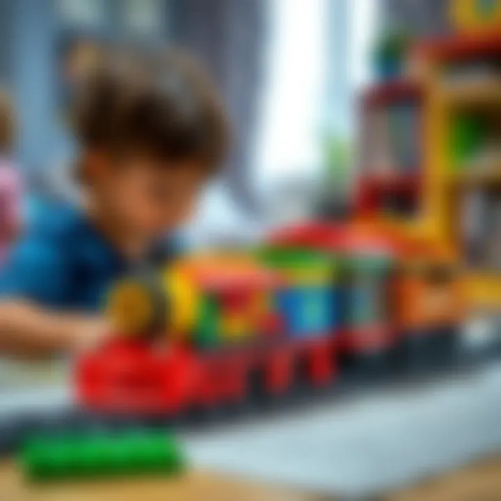 Children playing with Lego Number Train