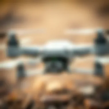 Close-up of mini drone features