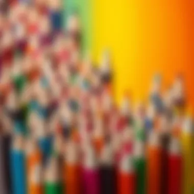 An assortment of colored pencils arranged aesthetically