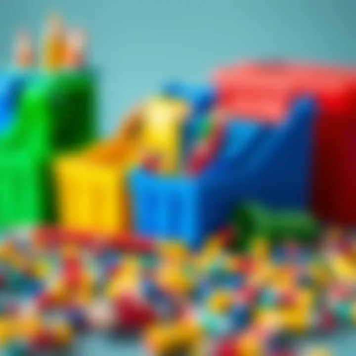 A collection of plastic pencil boxes in different colors arranged aesthetically