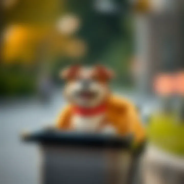 A dog enjoying a ride in a stroller