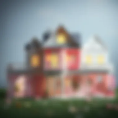 A nostalgic representation of the evolution of Dream House Barbie over the years.