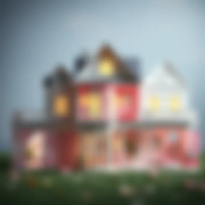 A nostalgic representation of the evolution of Dream House Barbie over the years.