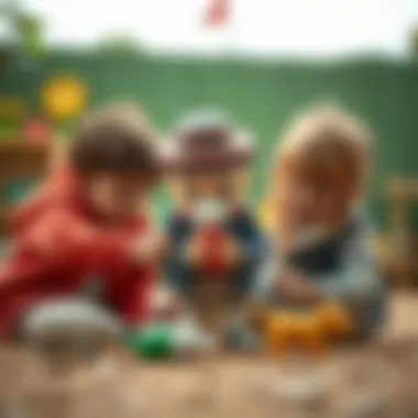 Children Playing with Düldül Araba Children engaging with a düldül araba in a playful environment