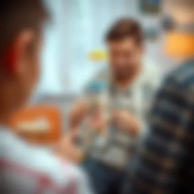 Parents selecting a mobile for their baby