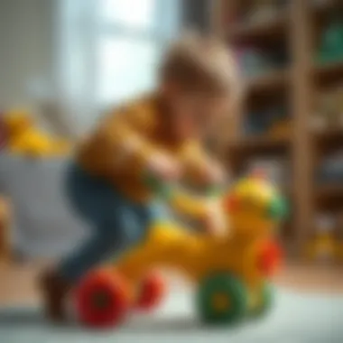 Supportive Toys Aiding Walking Skills Child practicing walking with a supportive toy