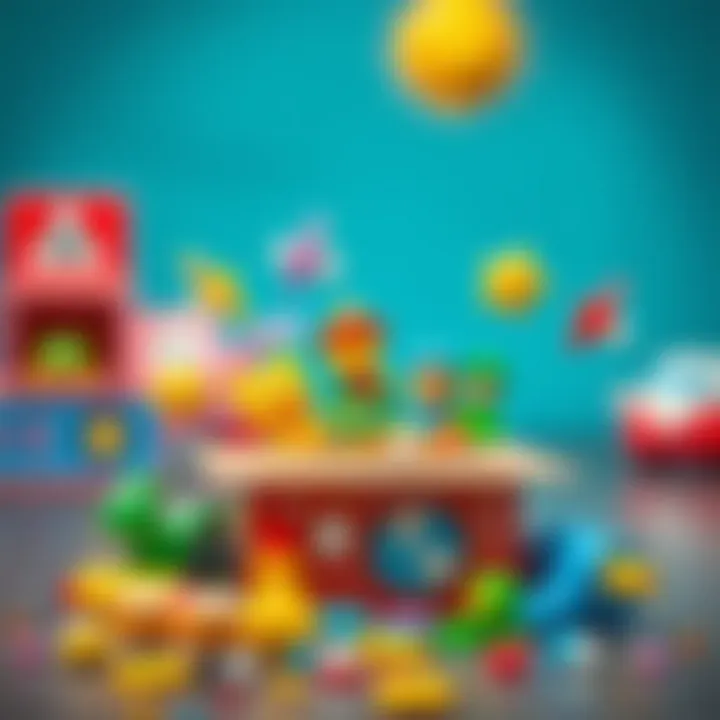 Educational Toys from a Surprise Box Educational toys emerging from a surprise box