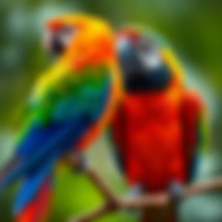 A colorful parrot perched on a branch