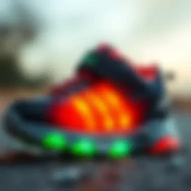 A graphic showing the ergonomic features of a sports shoe.