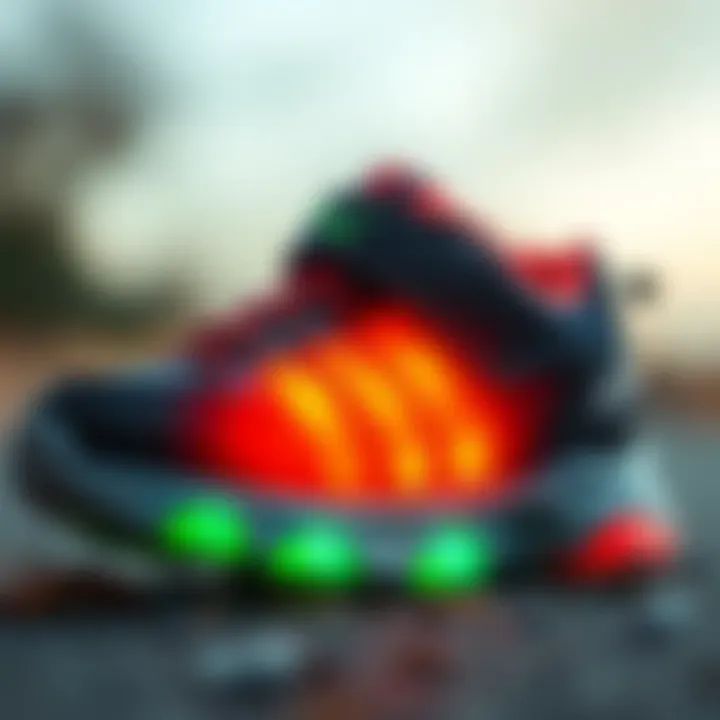 A graphic showing the ergonomic features of a sports shoe.